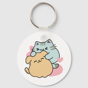 Porte-clés Meow & Woof Perfect Together - Cute Cat and Dog