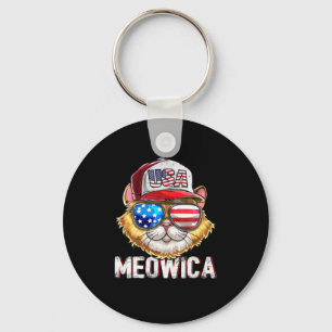 Porte-clés Meowica American Flag Chat 4 juillet Trucker
