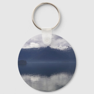 Porte-clés Mer d'Alaska brumeuse aux nuances de bleu