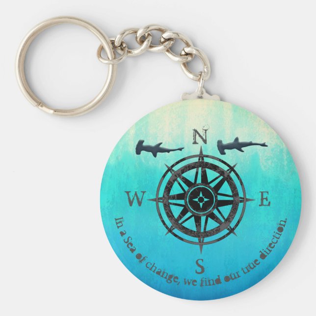 Porte-clés Mer Ombre turquoise (Devant)