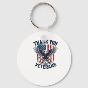 Porte-clés Merci aux vétérans aigle patriotique vintage