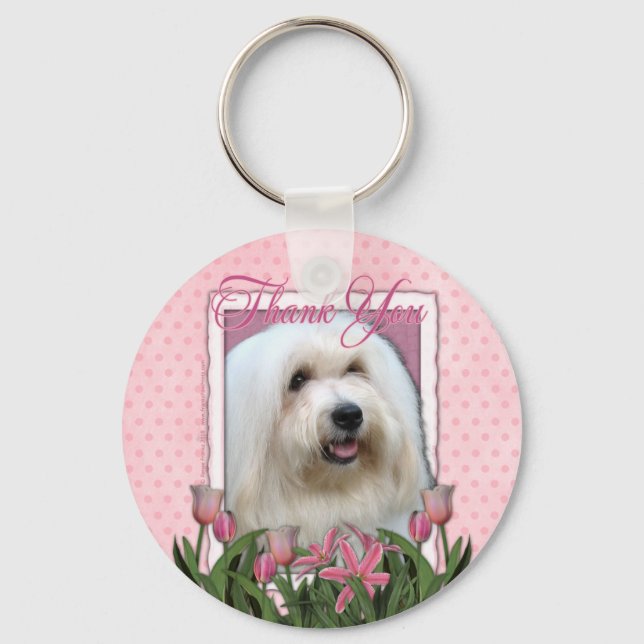 Porte-clés Merci - Coton de Tulear (Recto)