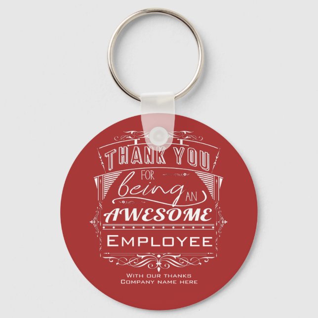 Porte-clés Merci d'appréciation des employés rouges (Recto)