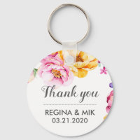 Merci de mariage de printemps fleuri doux