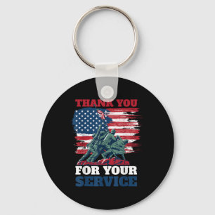 Porte-clés Merci Drapeau Usa Pour Votre Service - Anciens Com