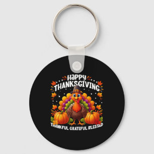 Porte-clés Merci Grateful Bon thanksgiving Turke
