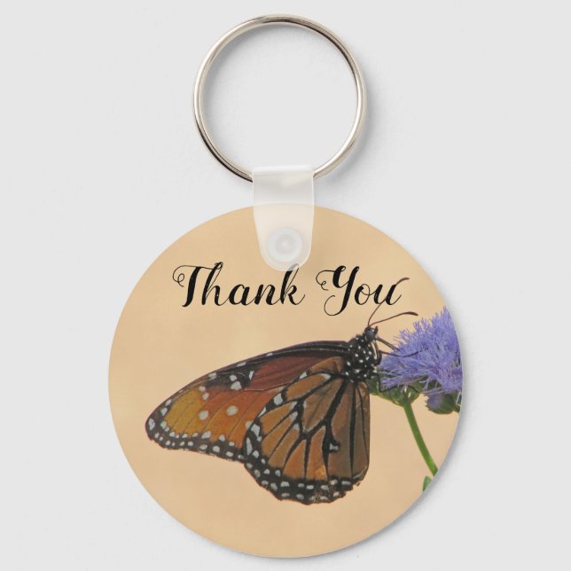 Porte-clés Merci Monarque Purple Fleur Photo Papillon (Recto)