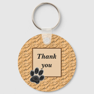 Porte-clés Merci Pet Sitter Empreinte de patte Lumière Brown