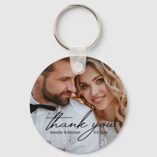 Porte-clés merci, photo mariage élégante