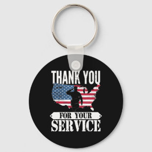 Porte-clés Merci Pour Votre Service Vétéran Patriot Militar