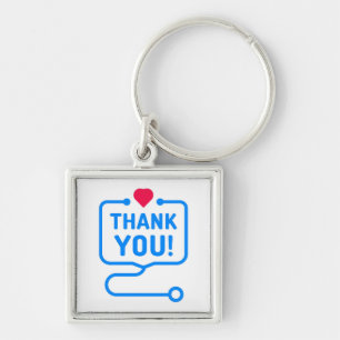 Porte-clés Merci   Stethoscope cardiaque
