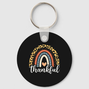 Porte-clés Merci Thanksgiving Rainbow Empreinte de léopard 20