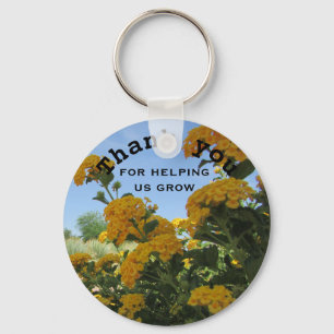 Porte-clés Merci Vivid Fleur Jaune Appréciation de l'enseigna