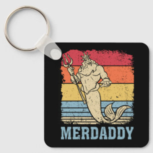 Porte-clés Merdaddy Sécurité Merman Mermaid Daddy Fish Père