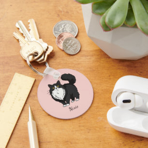 Porte-clés Mère de chat smoking personnalisée
