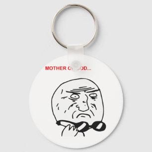 Porte-clés Mère de Dieu Rage Face Mème comique