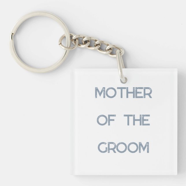 Porte-clés Mère Du Groom Dusty Bleu Mariage Cadeau Faveur (Devant)
