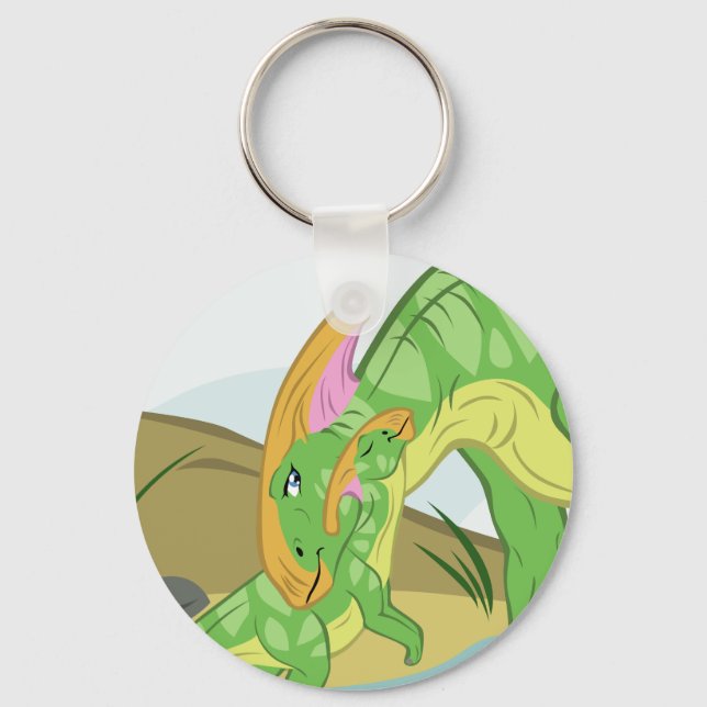 Porte-clés Mère et bébé parasaurolophus (Recto)