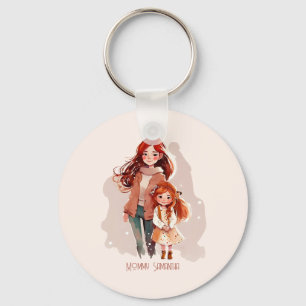 Porte-clés Mère et fille élégante personnalisée