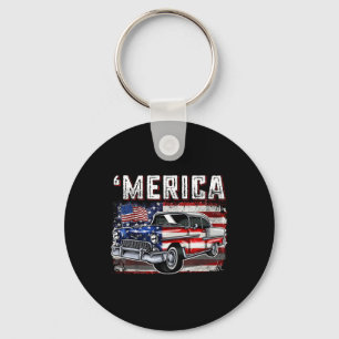 Porte-clés Merica American Drapeau vieille voiture 4 juillet