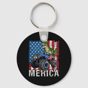 Porte-clés Merica Dinosaur Monster Truck Drapeau Américain 4e