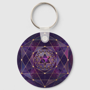 Porte-clés Merkabah en fleur de vie - Géométrie sacrée