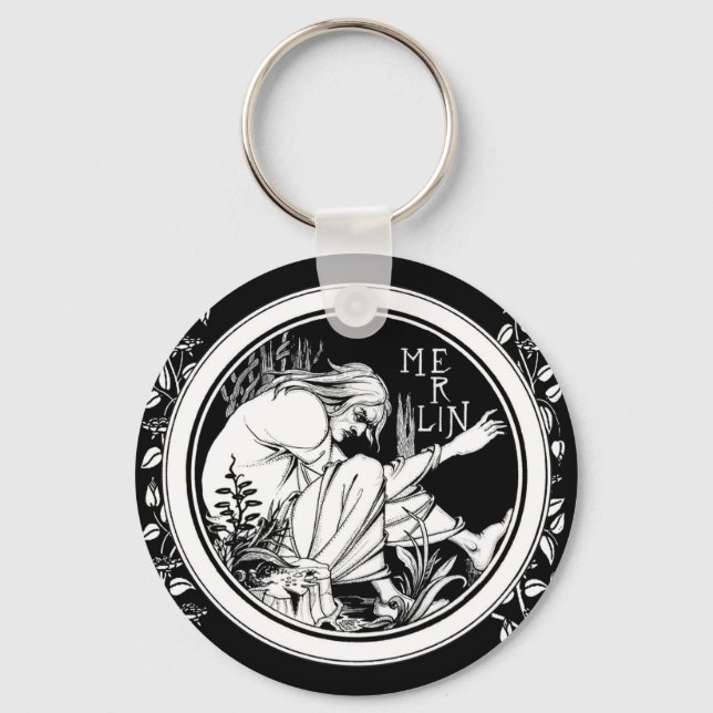 Porte-clés Merlin imaginaire Art Nouveau (Recto)