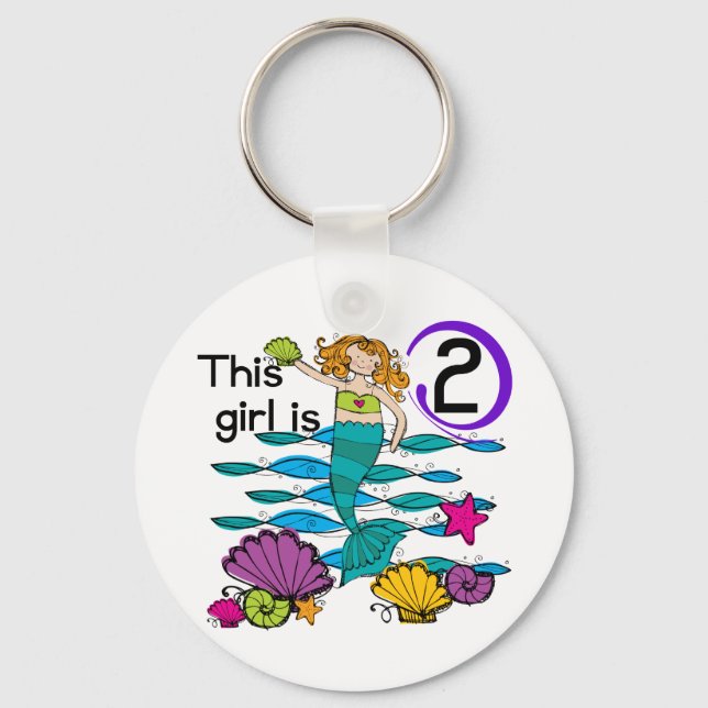 Porte-clés Mermaid 2e Anniversaire Tshirts et cadeaux (Recto)