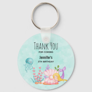 Porte-clés Mermaids et méduses sous l'aquarelle marine
