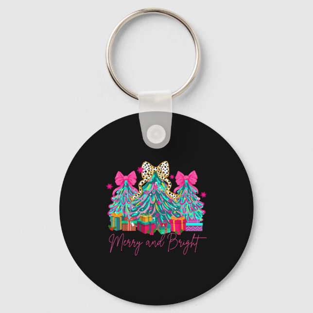 Porte-clés Merry And Bright Coquette Bow Christmas Tree Women (Recto)