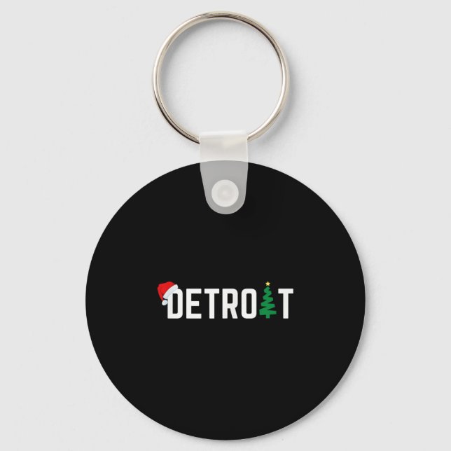 Porte-clés Merry Christmas Detroit Happy Holidays Michigan Sa (Recto)