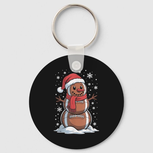 Porte-clés Merry Christmas Football Snowman Holiday Srts Xmas (Recto)
