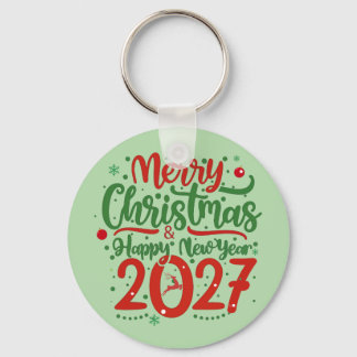 Porte-clés Merry Christmas Happy New Year 2026 Reindeer