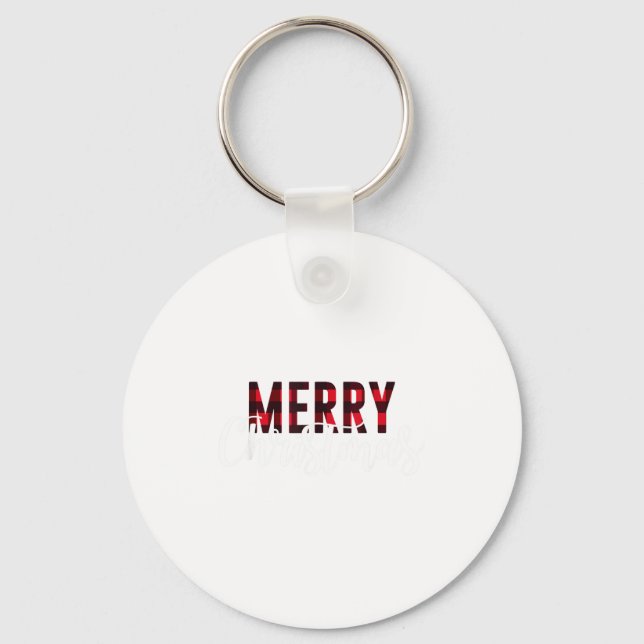 Porte-clés Merry Christmas Plaid Graphic Christmas Letter Pri (Recto)