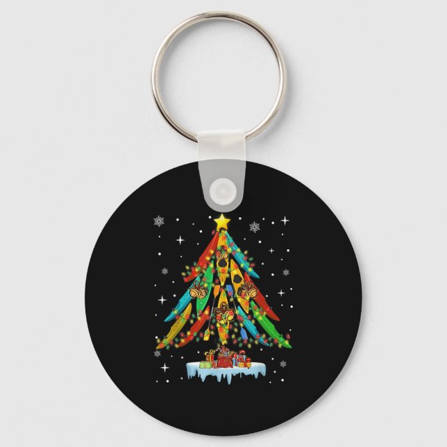 Porte-clés Merry Christmas Tree Kayak Kayaking - Uni-adults,  (Recto)