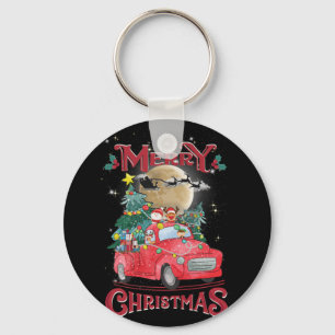 Porte-clés Merry Christmas Vintage Red Santa Truck