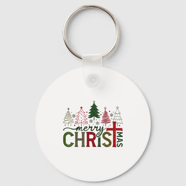 Porte-clés Merry Christmas Xmas Christian Jesus Family Pajama (Recto)