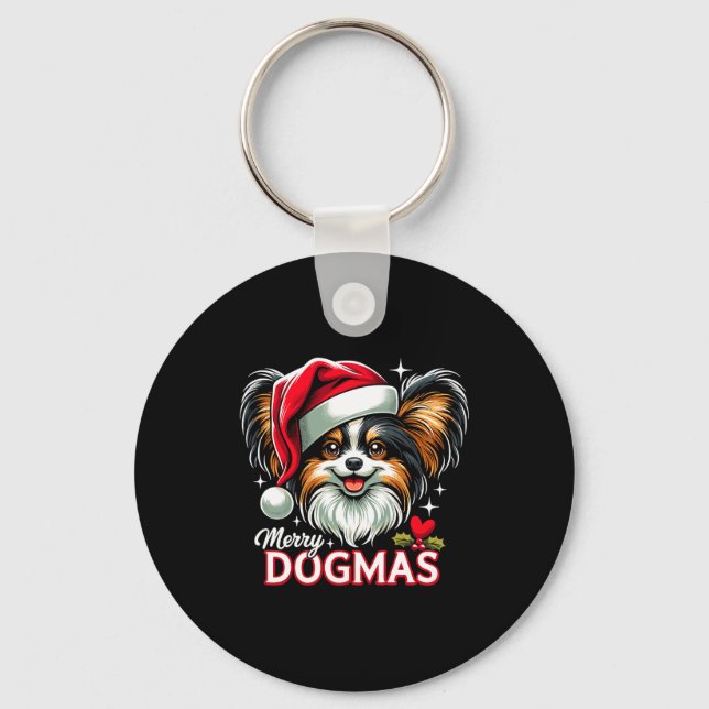 Porte-clés Merry Dogmas Christmas Pallon Dog Santa Hat Xmas C (Recto)