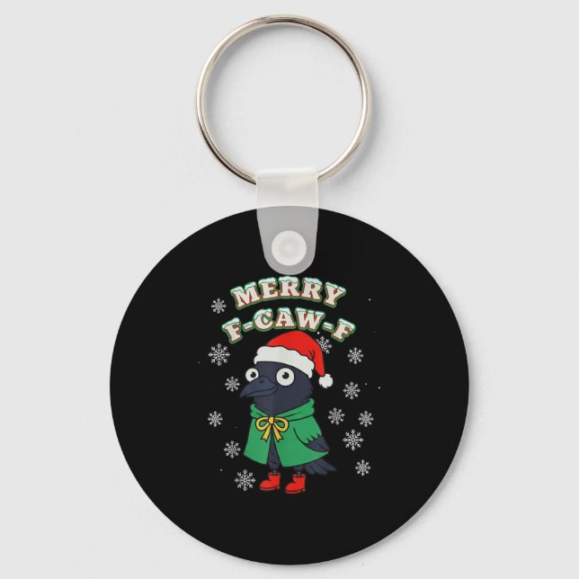 Porte-clés Merry F-caw-f Raven Fcawf Christmas Holiday Crow F (Recto)