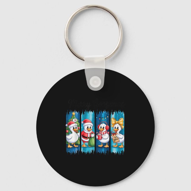 Porte-clés Merry Goosemas Christmas Cheer Festive Ducks  (Recto)