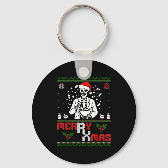 Porte-clés Merry Rx Mas Skeleton Pharmacist Pharmacy Tech Ugl (Recto)