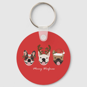 Porte-clés Merry Woofmas Têtes de Noël