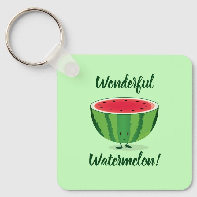 Porte-clés Merveilleuse Watermelon Green Fruit Food (Recto)