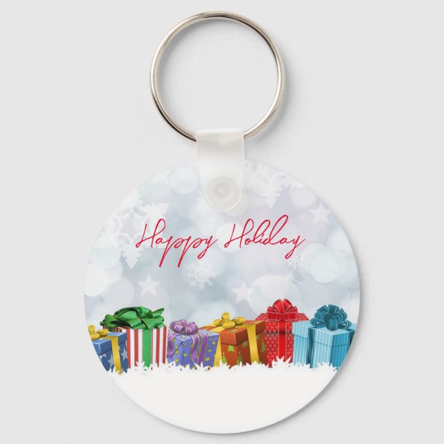 Porte-clés Merveilleux Cadeaux de Noël Arc-en-ciel (Recto)