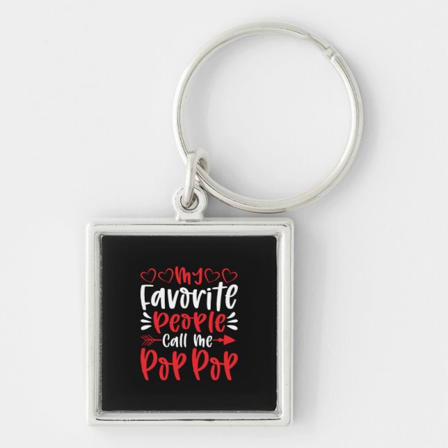 Porte-clés Mes gens favoris m'appellent Poppop (Devant)