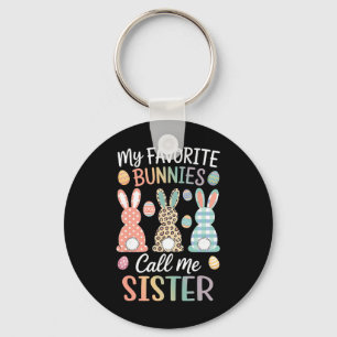 Porte-clés Mes lapins préférés m'appellent sœur Easter Bunny