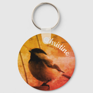 Porte-clés Mésange à tête noire mignonne