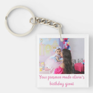 Porte-clés Message de remerciement unique pour bébé photo d'a