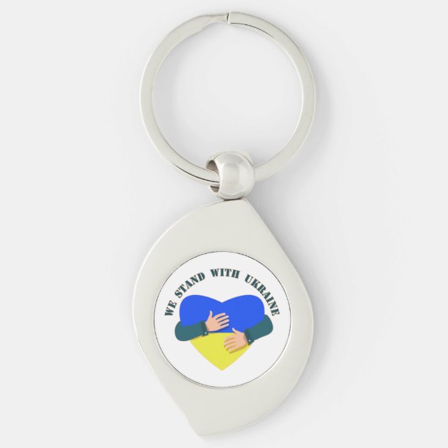 Porte-clés Message inspirant Nous sommes avec l'Ukraine (Devant)