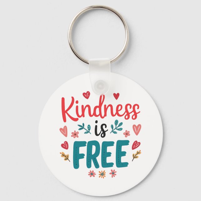 Porte-clés Message positif "Be Kind" avec les coeurs (Recto)